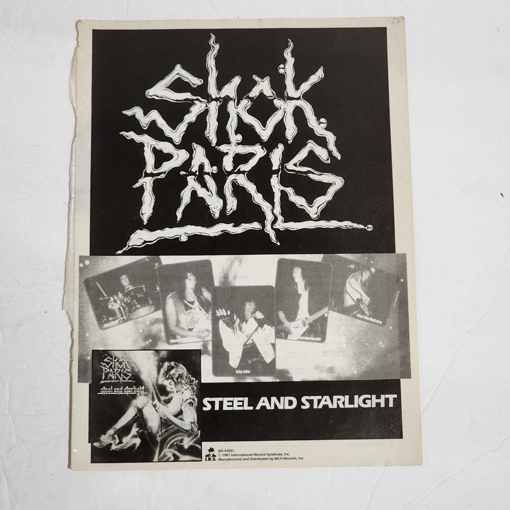 Vintage Print Ad SHOK PARIS Steel and Starlight album clipping 1988 8x10